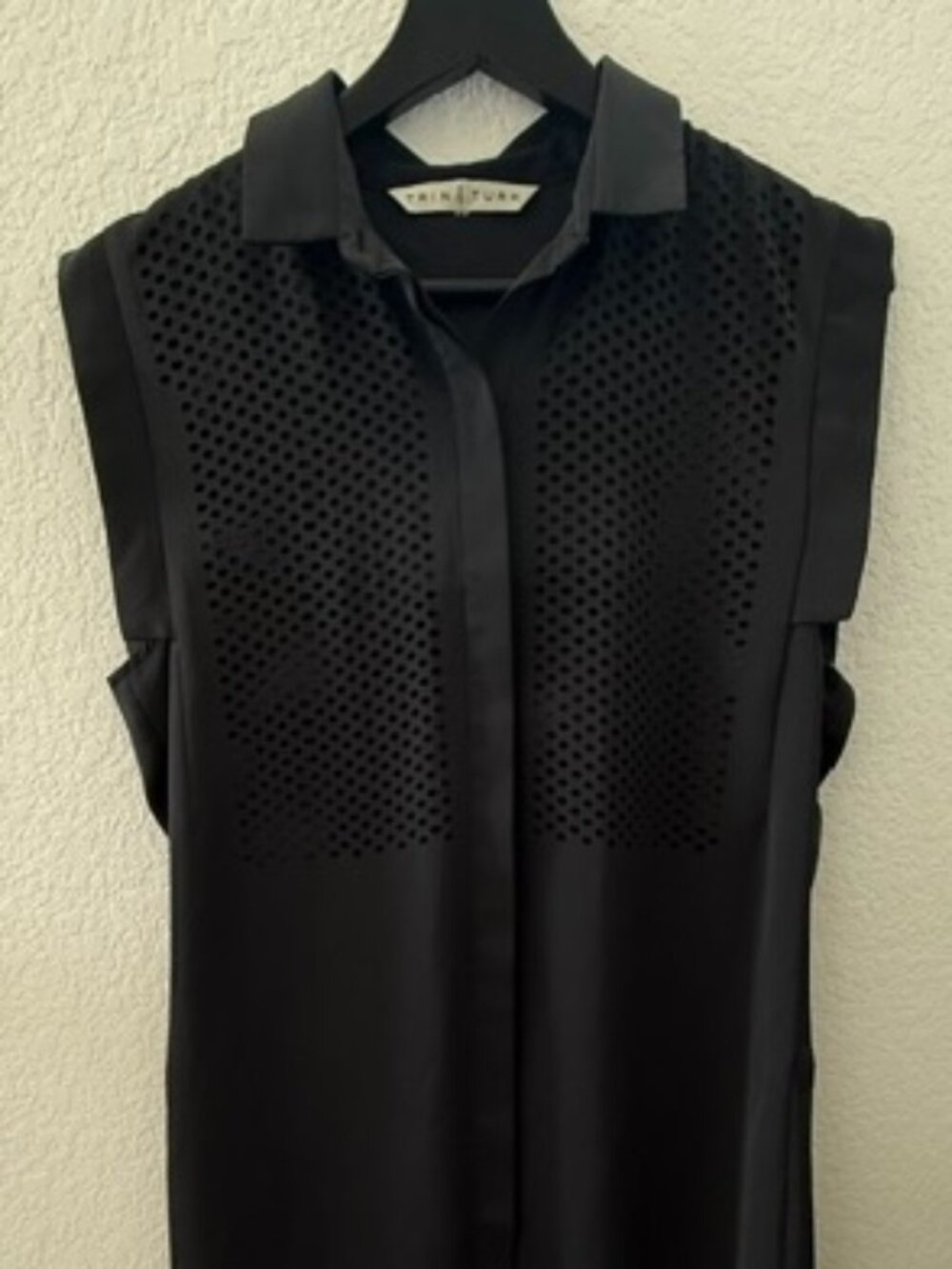 Trina Turk Lafayette Perforated Sleeveless Shirt Dress (Size 4)